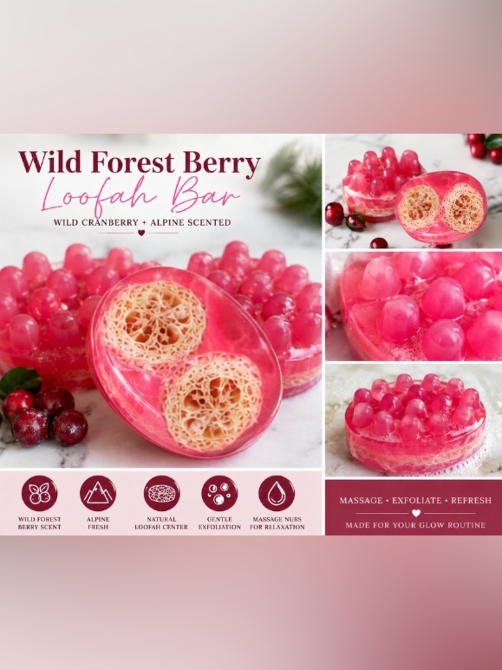 Wild Forest Berry Vegan Loofah Bar
